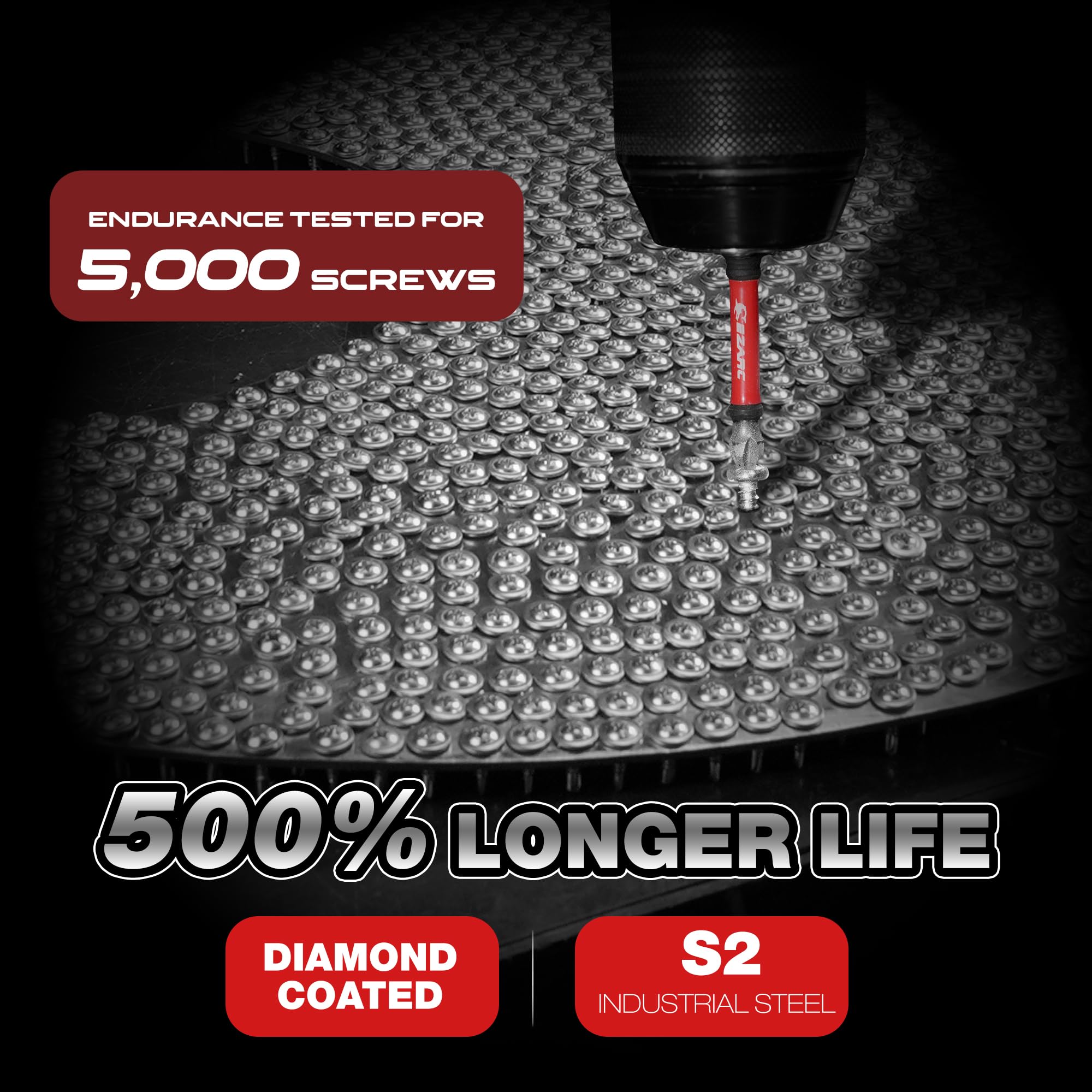 Diamond Tip Screwdriver Bit Set, Anti-Slip Magnetic 65mm Torx, Phillips, Pozidriv & Slotted Bits, S2 Alloy Steel, 1/4" Hex Shank for Impact Driver and Power Drill, 10-Piece