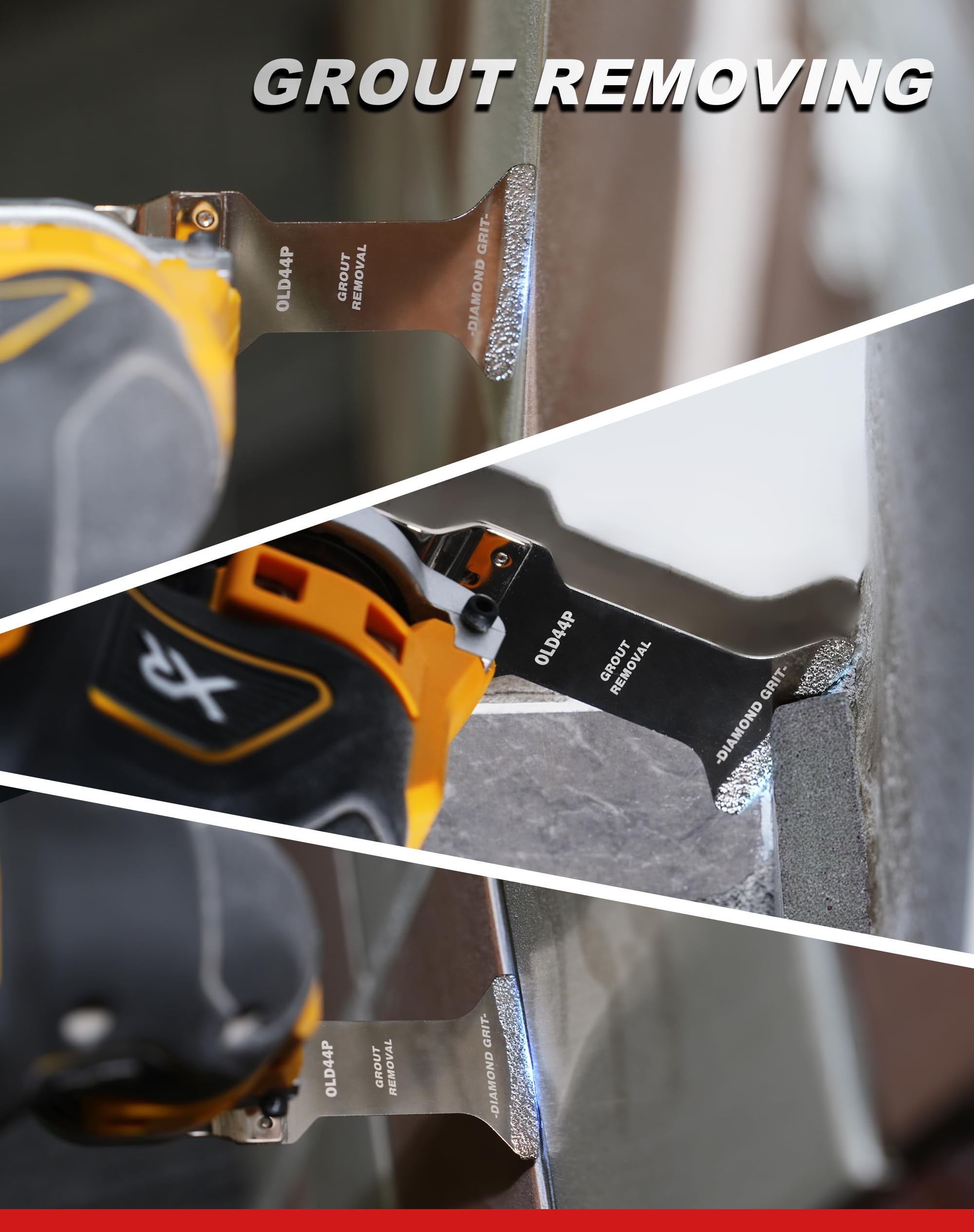 Diamond Oscillating Blade, Extra Long Reach Oscillating Multi Tool Saw Blades for Grout Removal, Cleaning Mortar - EZARC Tools
