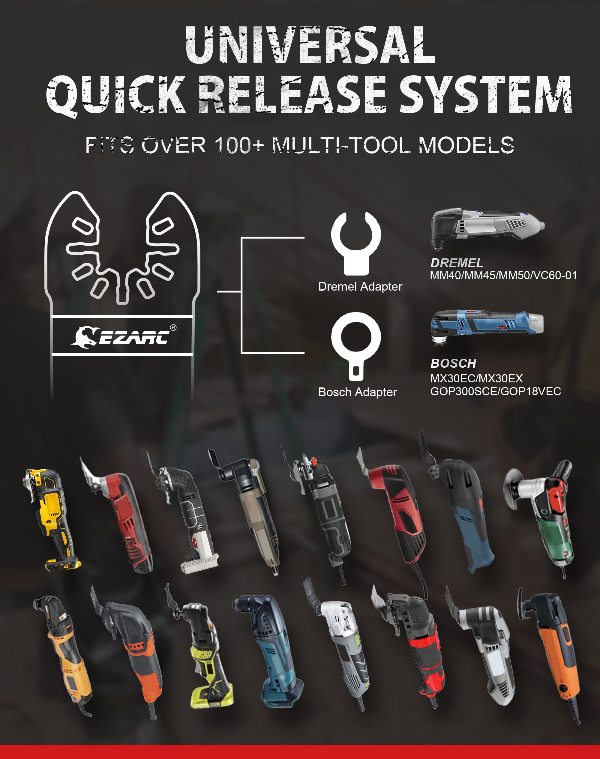 Standard Length & Extra-Long Oscillating Blades for Metal, Wood Nails, Screws, Plastic - EZARC Tools
