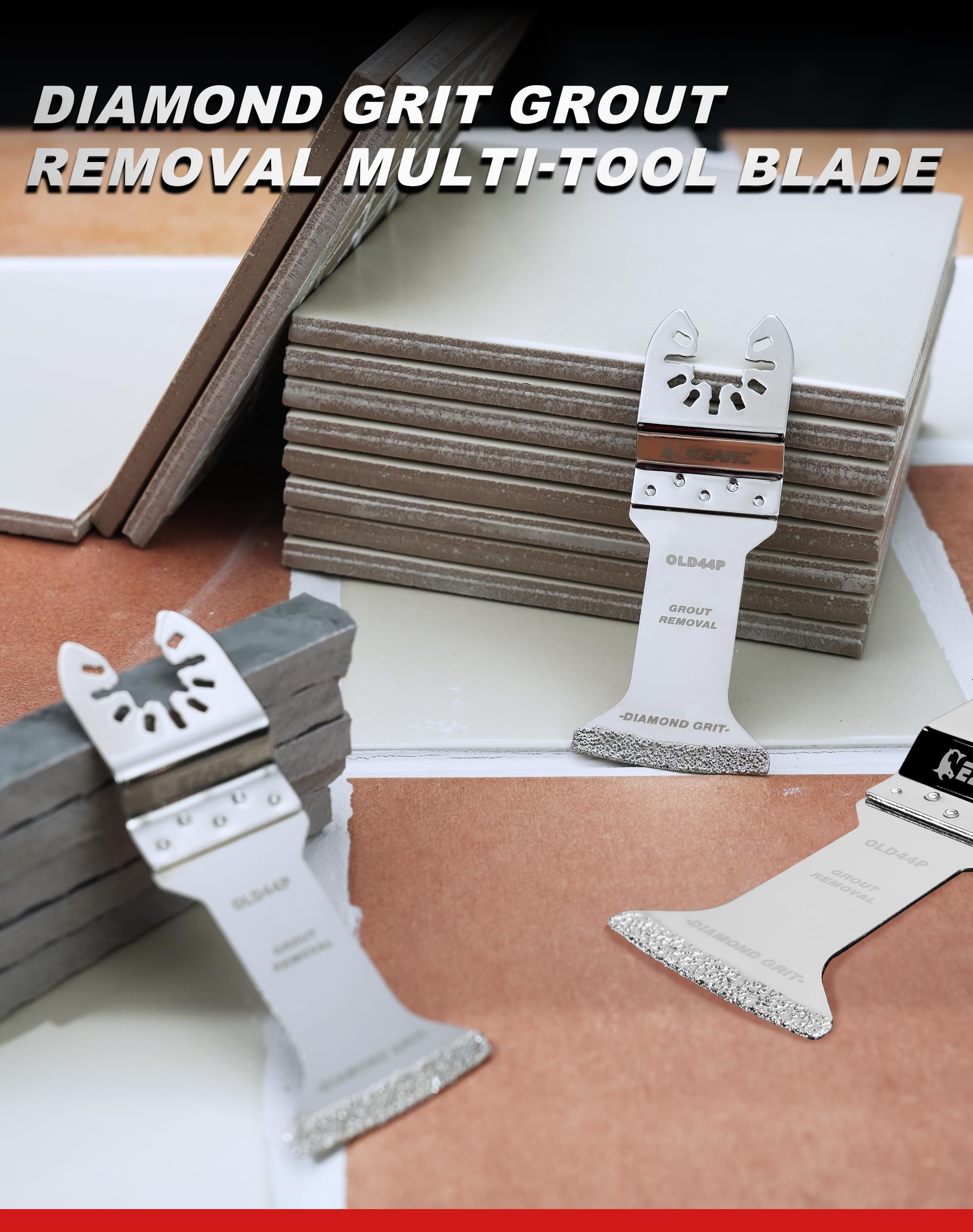 Diamond Oscillating Blade, Extra Long Reach Oscillating Multi Tool Saw Blades for Grout Removal, Cleaning Mortar - EZARC Tools
