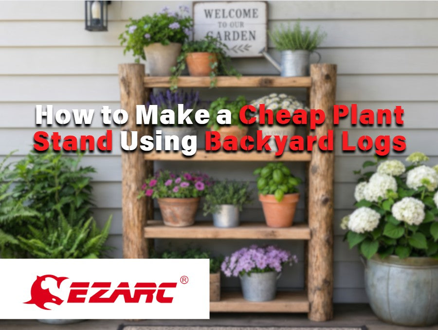 How to Make a Cheap Plant Stand Using Backyard Logs (DIY Rustic Project)