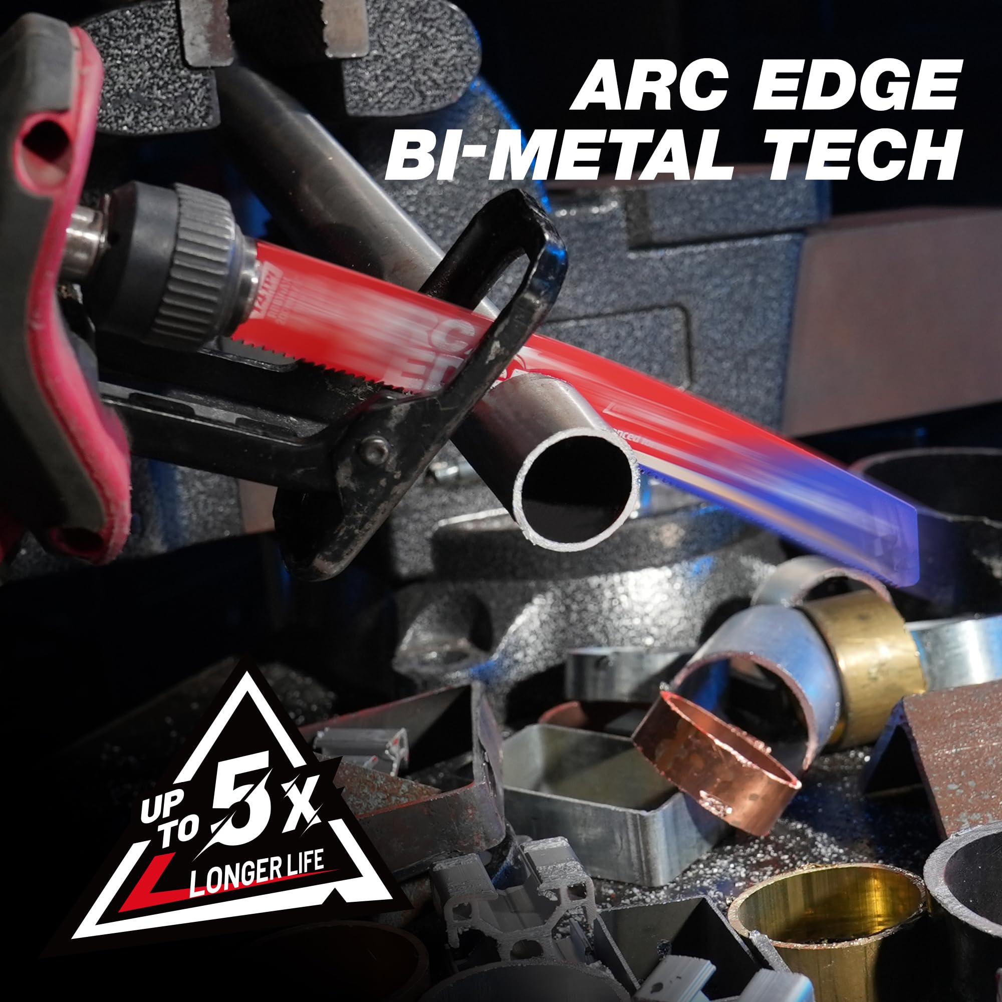 Arc Edge Bi-Metal Reciprocating Saw Blade, 6"/8"/10", 14TPI, 5pack