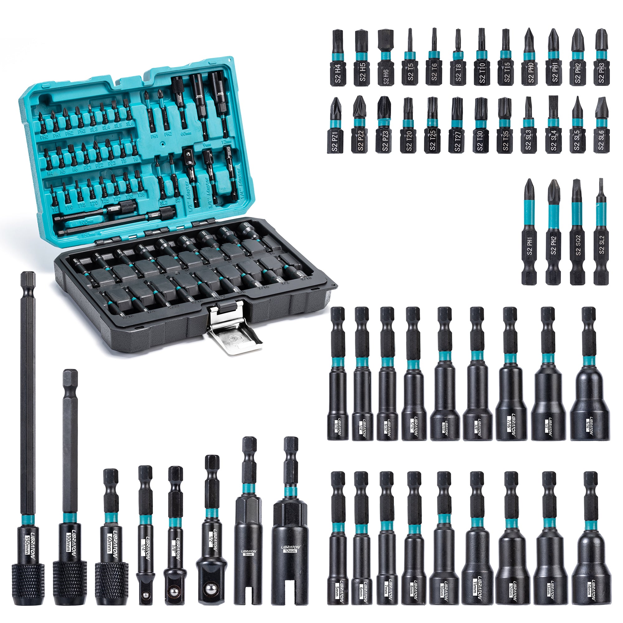 LIBRATON 54PCS Nut Driver Set – Magnetic + Bits