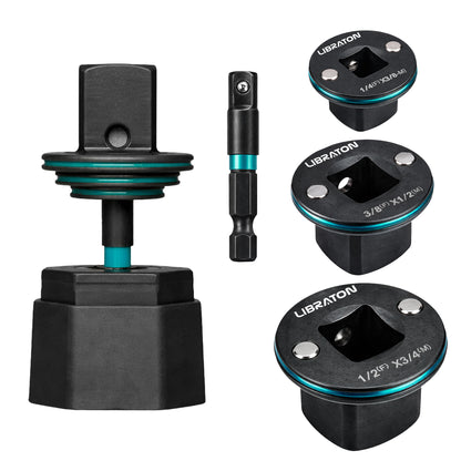 Libraton 4PCS Low Profile Impact Socket Adapter Set, Magnetic Drive Converter
