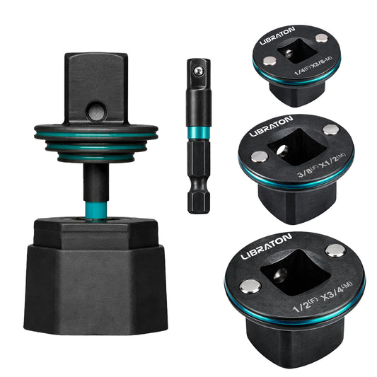 Libraton 4PCS Low Profile Impact Socket Adapter Set, Magnetic Drive Converter