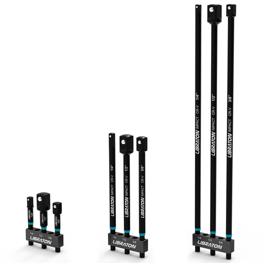 Juego de adaptadores de vaso de impacto Libraton, 3", 6", 12", extensión adaptadora de vaso de taladro