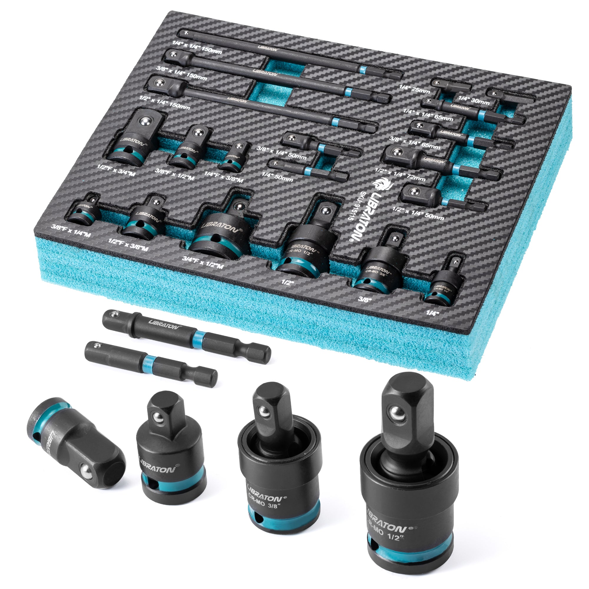 LIBRATON 20PCS Socket Adapter & Reducer Set