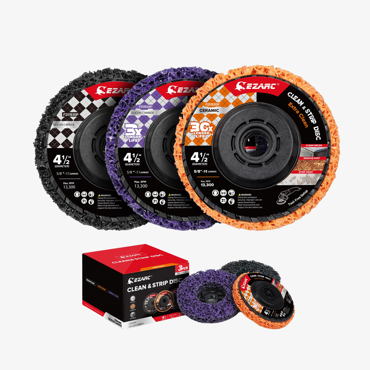 Stripping Discs 4-1/2" Paint & Rust Removal Wheels for Angle Grinder, Clean and Remove Coatings, Scaling, Welds and Oxidation