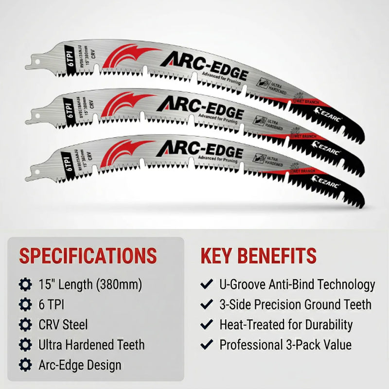 Tree Trimming/Wood Cutting – ProCut U-Groove Arc Edge Pruning Reciprocating Saw Blade