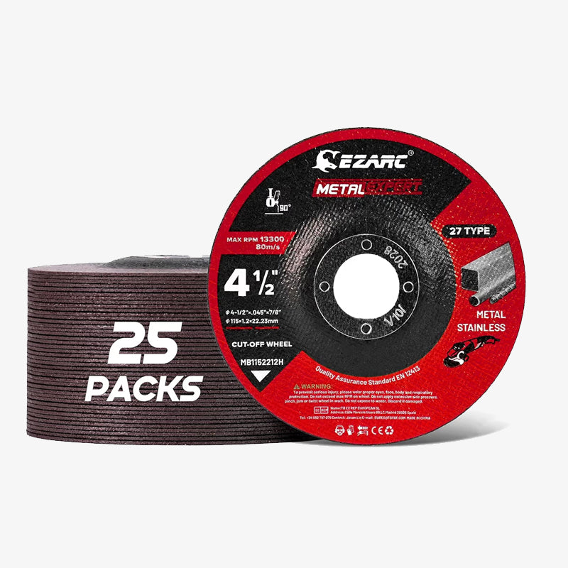EZARC 4.5" Ultra Thin Cut Off Wheels 25-Pack for Metal & Stainless Steel