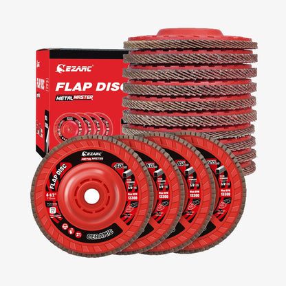 4-1/2 In. Integrated Hub Ceramic Grain Flap Sanding Disc For  Stainless Steel, Sheet Metal