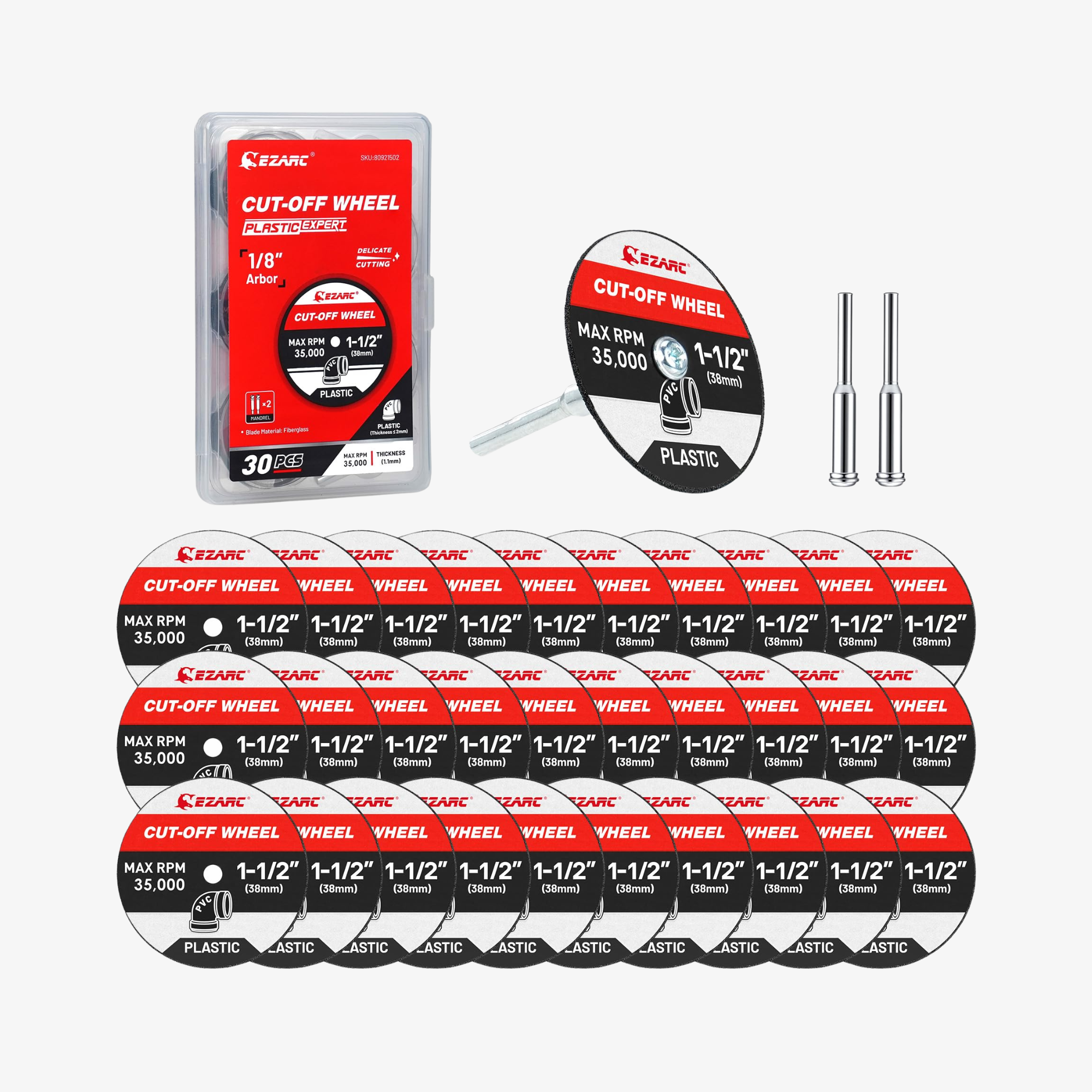 1-1/2 Plastic Cut Off Wheels, 1.5" x 1/8" Fiberglass Reinforced Rotary Tool Cutting Disc Accessories