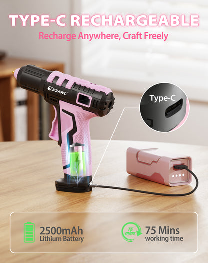 EZARC Cordless Lithium Battery Glue Gun with 30 Hot Glue Sticks - EZARC Tools