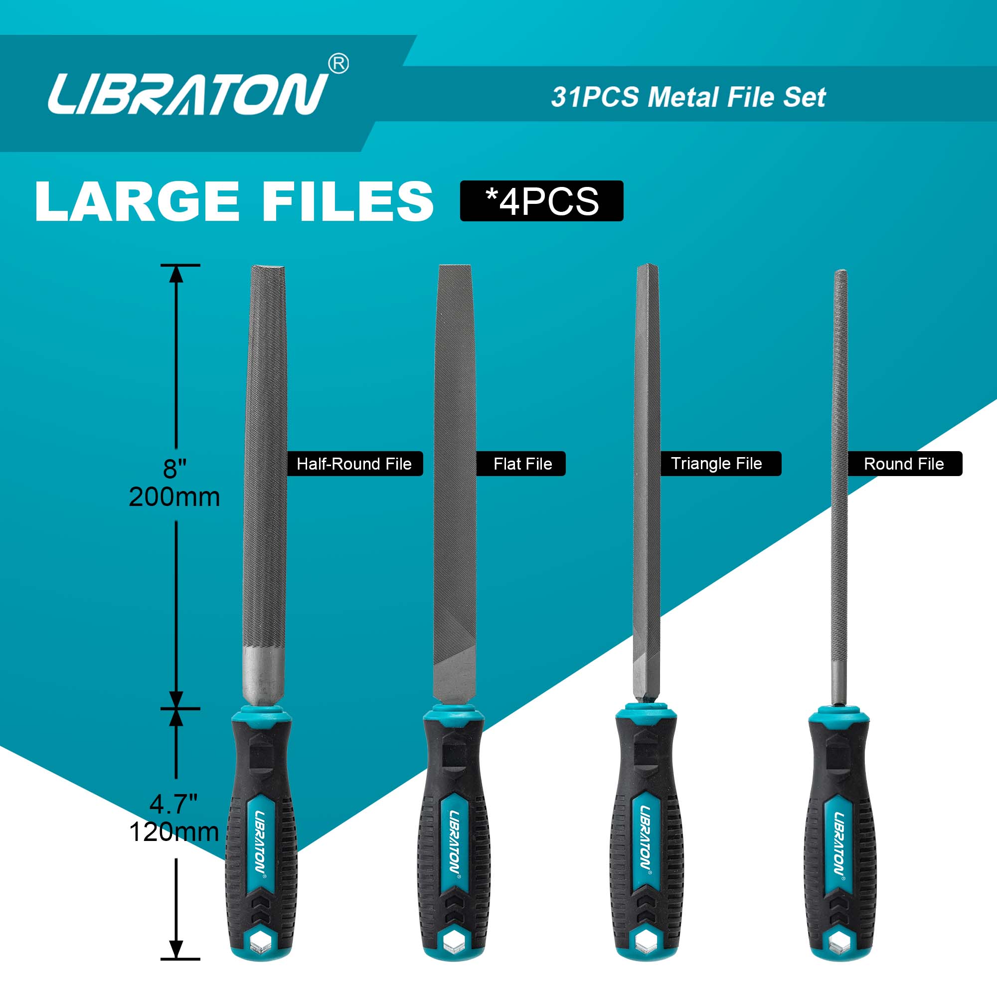 Libraton 31-Piece File Set – Needle & Riffler Files, Sandpapers, Brush, Case