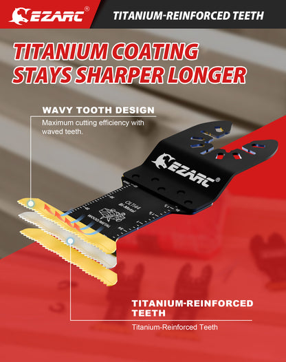 Titanium Oscillating Blade for Metal, Wood Nails, Screws Cutting, Plastic - EZARC Tools