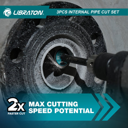 Libraton Inside Pipe Cutter for PVC, Internal Plumbing Tool Kit with Deburring Tool
