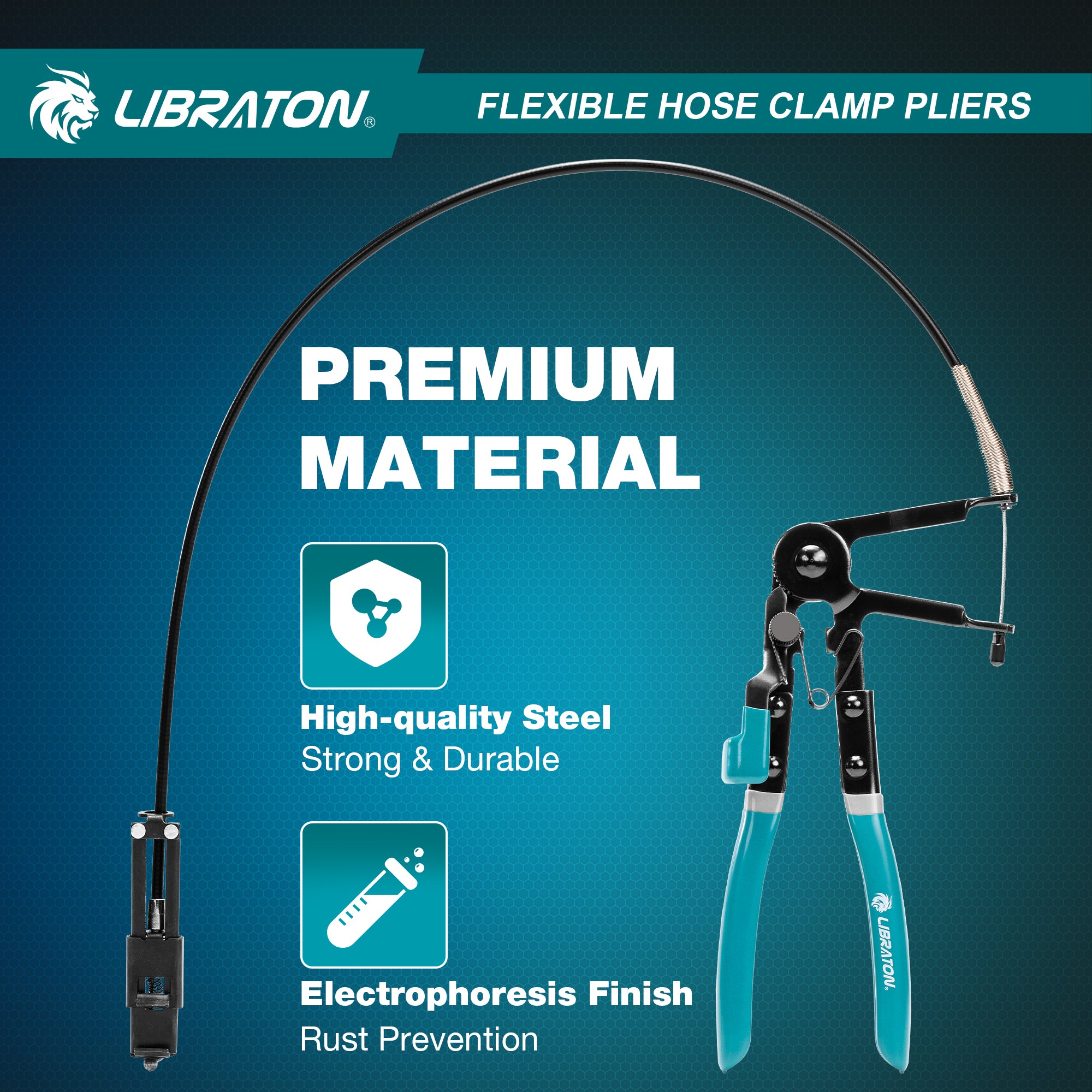 LIBRATON Flexible Hose Clamp Pliers, 27.5" Radiator Hose Clamp Pliers