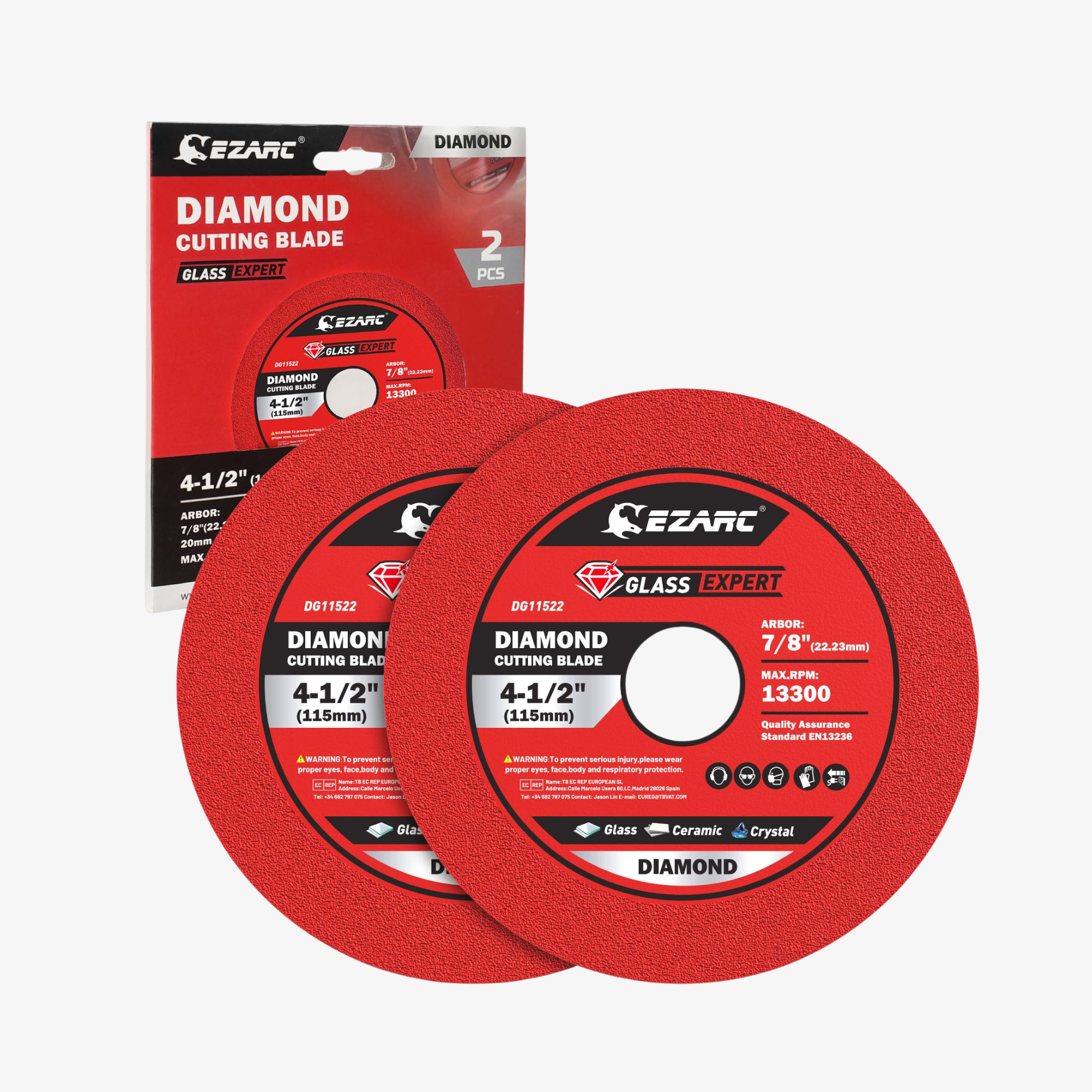 Glass Cutting Disc 2-Pack For Ceramic Tile, Glass, Crystal, Porcelain