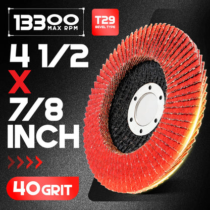 4-1/2 In. Ceramic Flap Discs for Stainless Steel,Sheet Metal - EZARC Tools