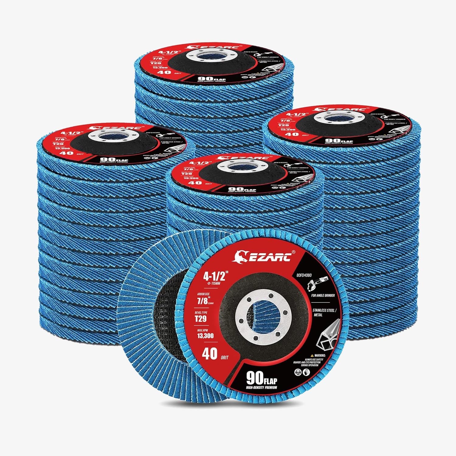4 1 2 in. T29 Flap Sanding Discs for Stainless Steel Sheet Metal 40 60 80 120 Grits
