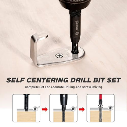 Cabinet Hinges & Woodworking – Self-Centering HSS Drill Bit Set, 14-Pc 1/4" Hex Shank, with Storage Case