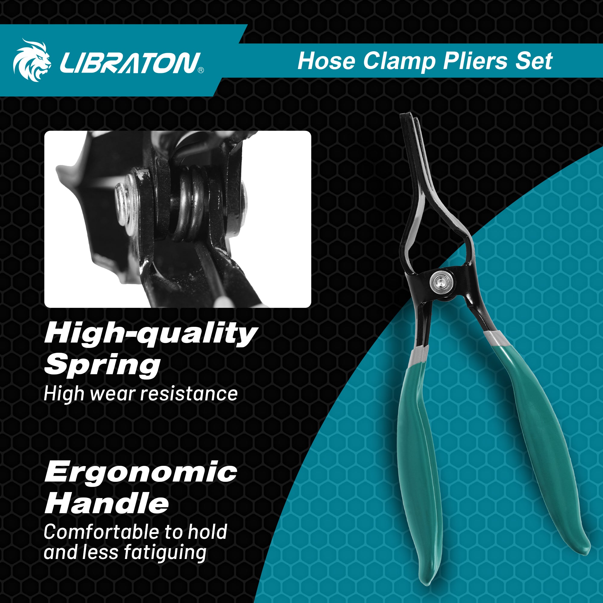 LIBRATON 2PCS Hose Clamp Pliers Set, Hose Clamp Tool, Hose Removal Pliers