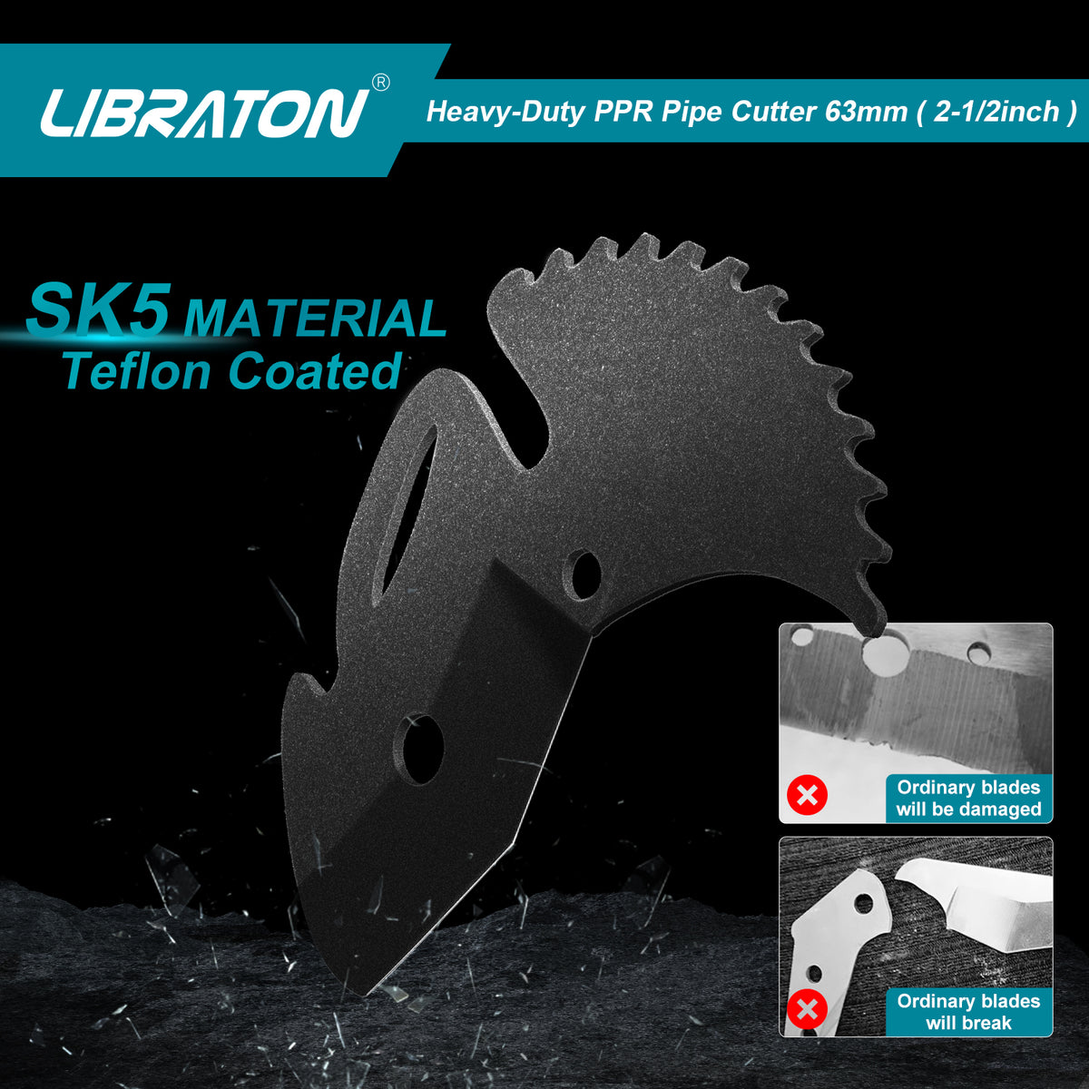Libraton Heavy-Duty Ratchet Cutter – Up to 2-1/2", for PVC, PEX, PPR