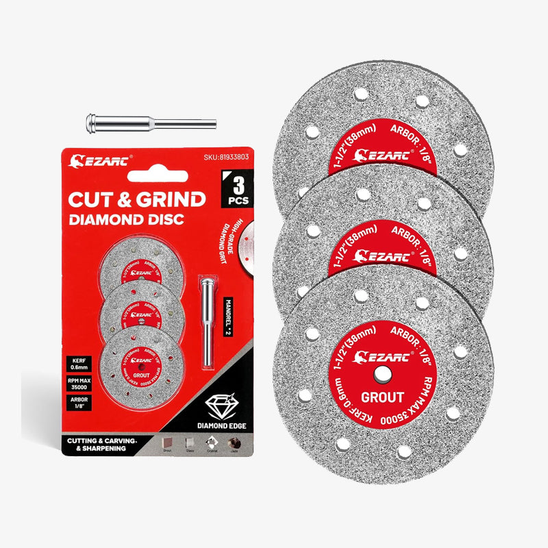 1-1/2 Inch Diamond Cutoff Wheel, 0.6mm Ultra-Thin Kerf, Tile & Glass Cutting Disc for Rotary Tools