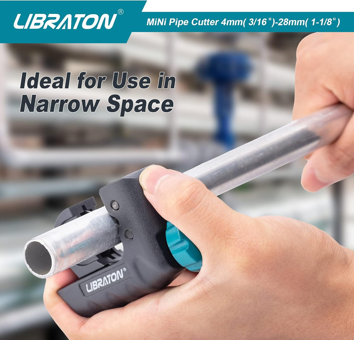 Libraton Mini Tubing Cutter 3/16"–1-1/8" with Deburrer