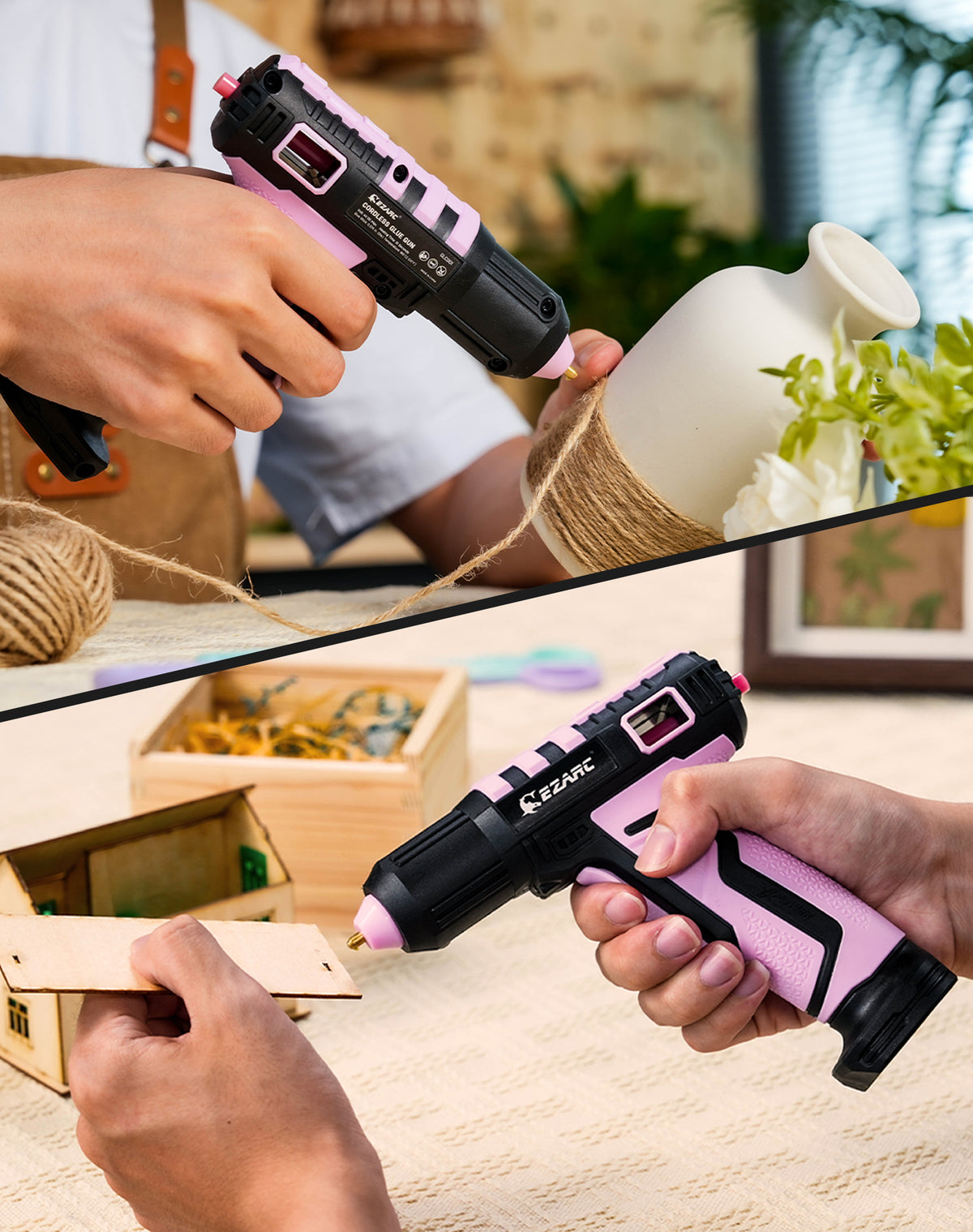 EZARC Cordless Lithium Battery Glue Gun with 30 Hot Glue Sticks - EZARC Tools