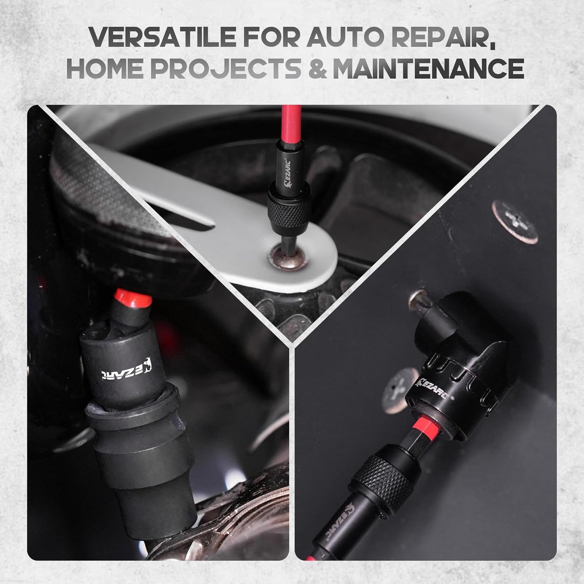 14-Piece Impact Driver Socket Adapter Kit with Right Angle Drill Attachment, Universal Joints, Extension Bit Holders & 1/4", 3/8", 1/2" Drive Adapters