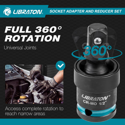 LIBRATON 20PCS Socket Adapter & Reducer Set