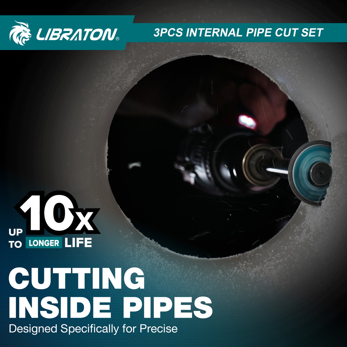 Libraton Inside Pipe Cutter for PVC, Internal Plumbing Tool Kit with Deburring Tool