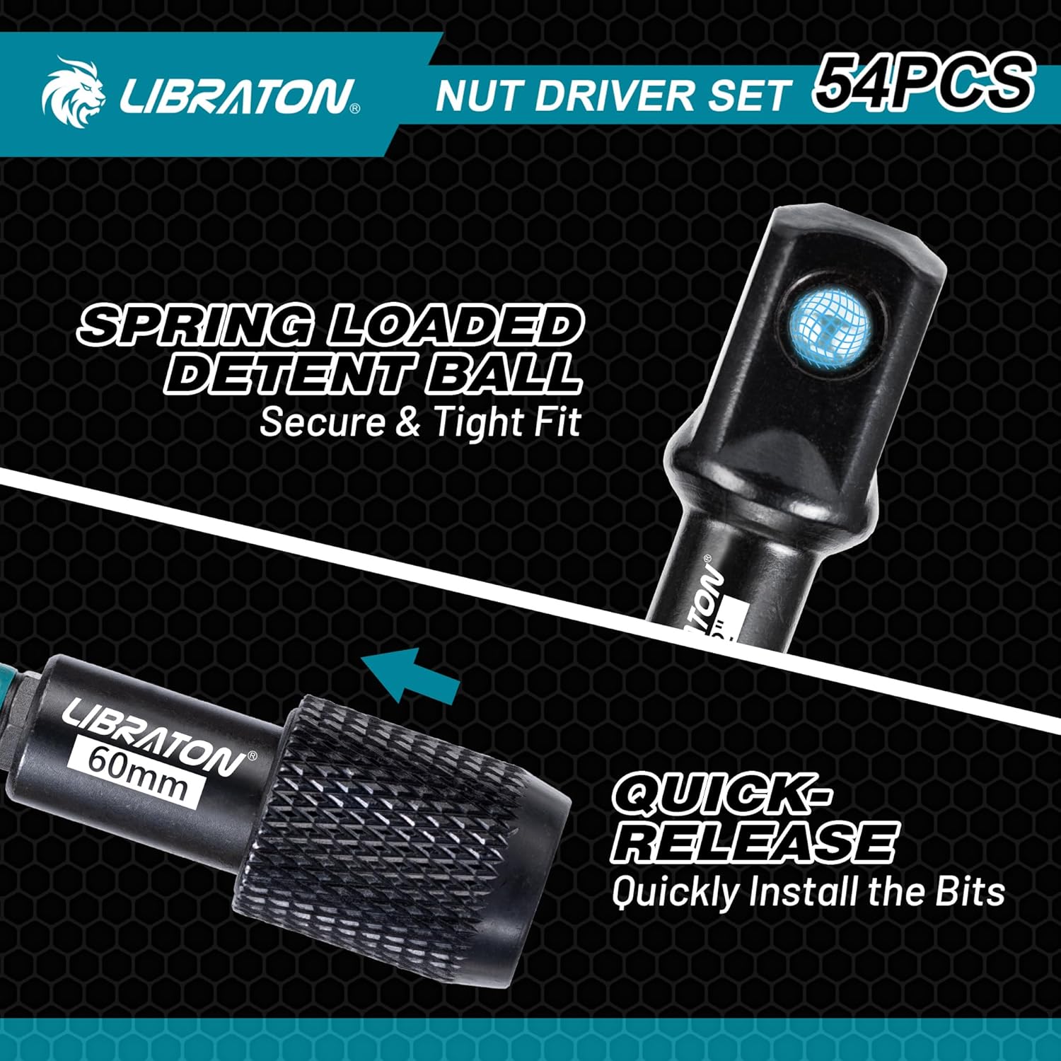 LIBRATON 54PCS Nut Driver Set – Magnetic + Bits