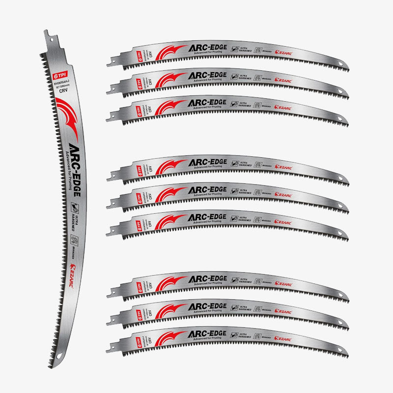 6TPI, 15 in. Japanese Teeth Reciprocating Saw Blade, Arc Edge Wood Pruning Saw Blades for Tree Trimming, Wood Cutting - EZARC Tools