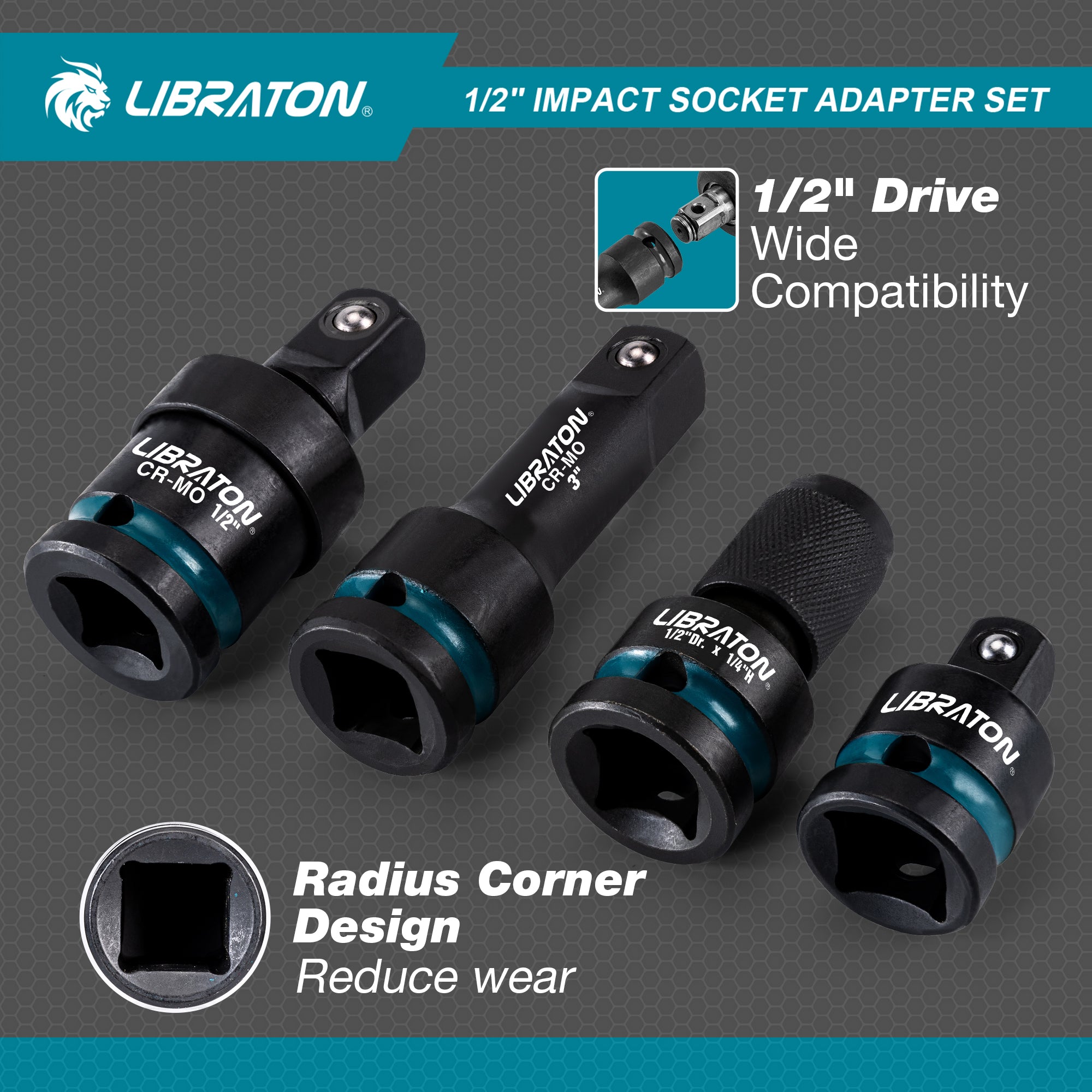 LIBRATON 7PCS Impact Socket Adapter Set
