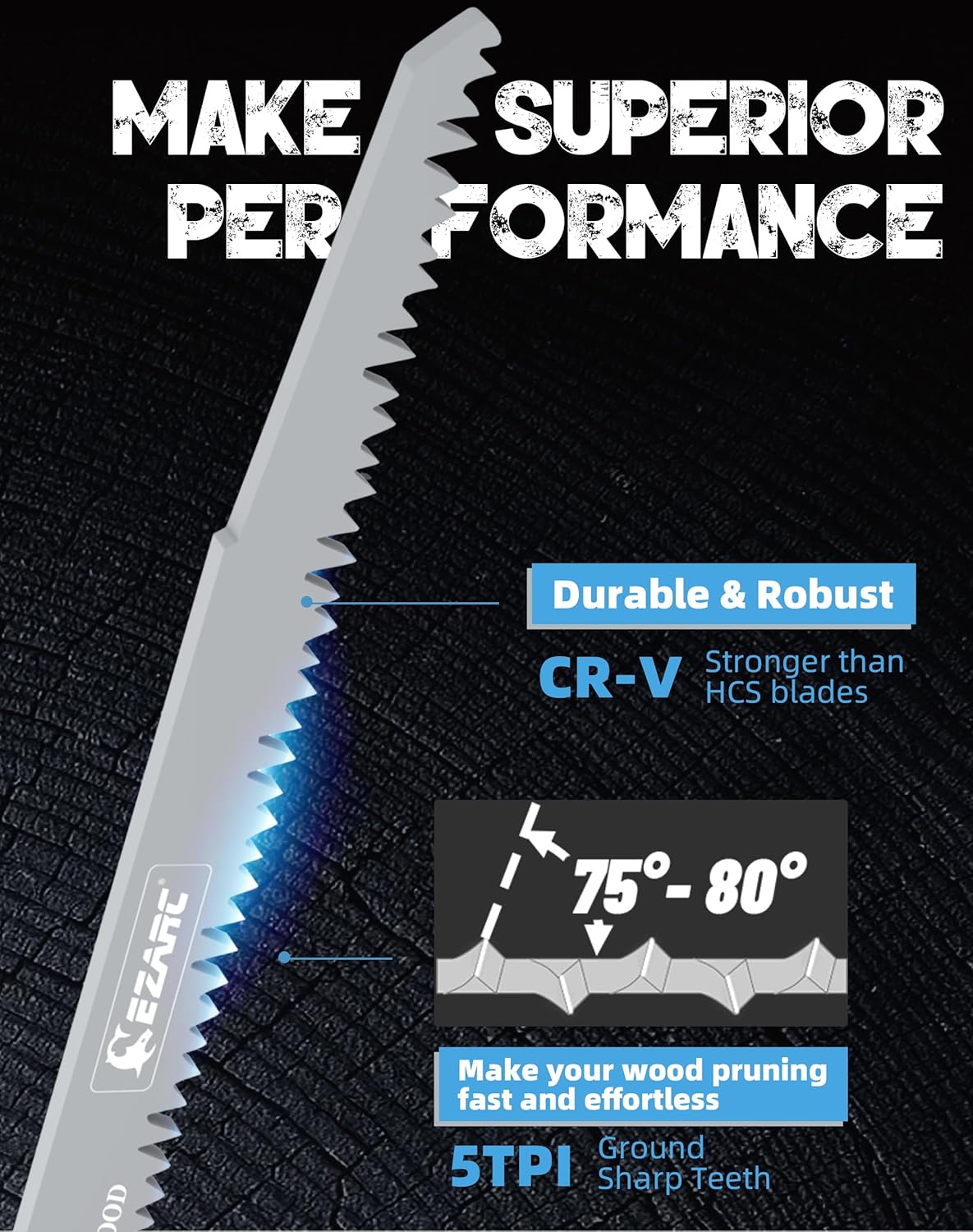 [Special Offer]CRV Sharp Ground Teeth Reciprocating Saw Blade For Pruning - EZARC Tools