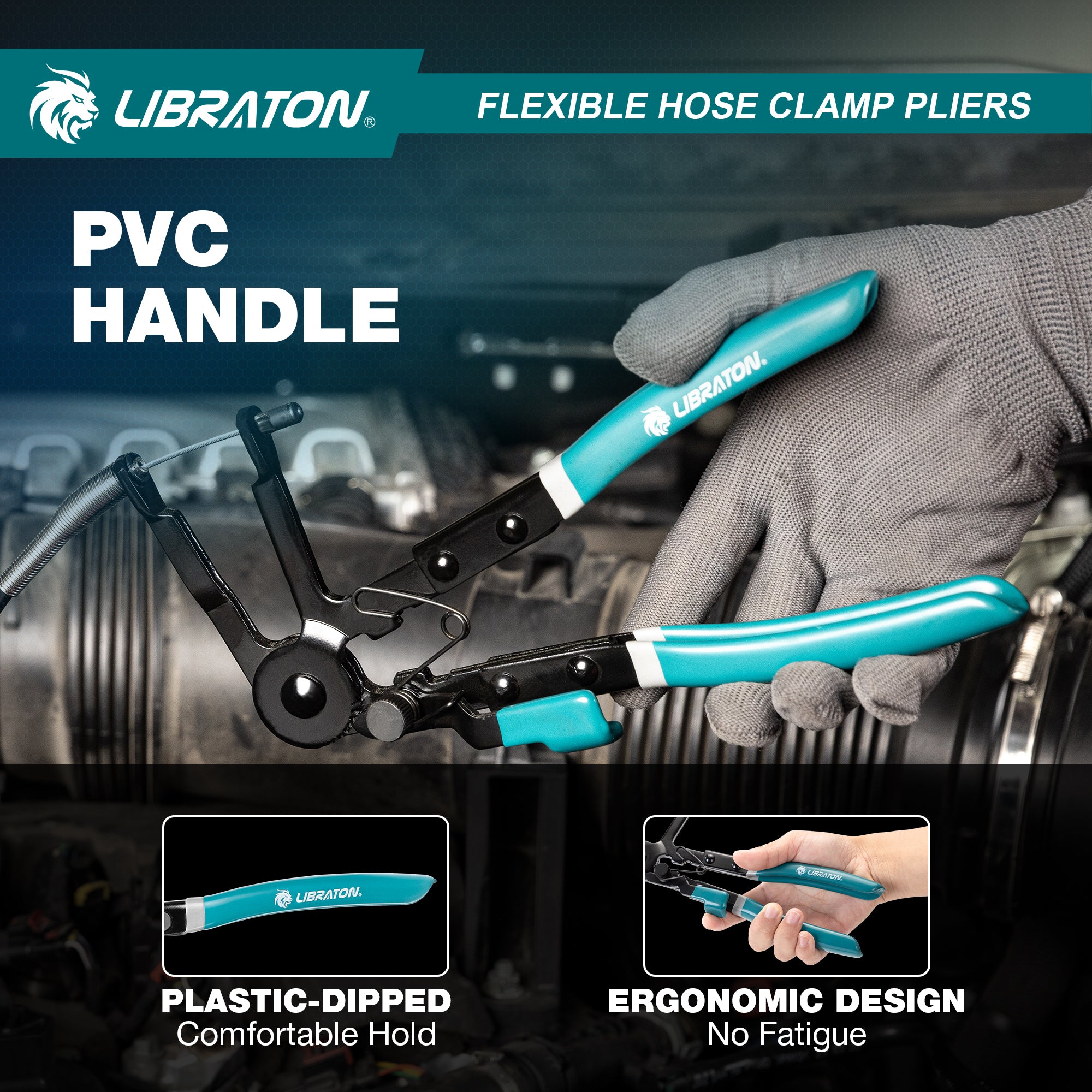 LIBRATON Flexible Hose Clamp Pliers, 27.5" Radiator Hose Clamp Pliers