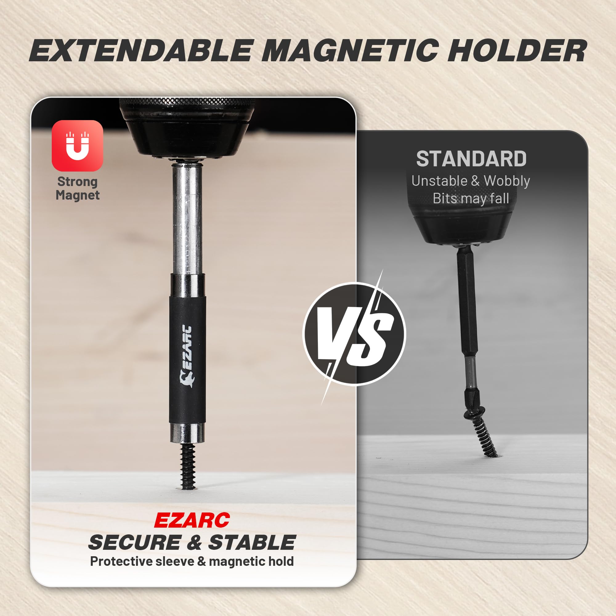 22 PCS Countersink Drill Bit Set with Plug Cutters, Screwdriver Bits & Magnetic Bit Holder, 1/4" Hex Shank for Woodworking