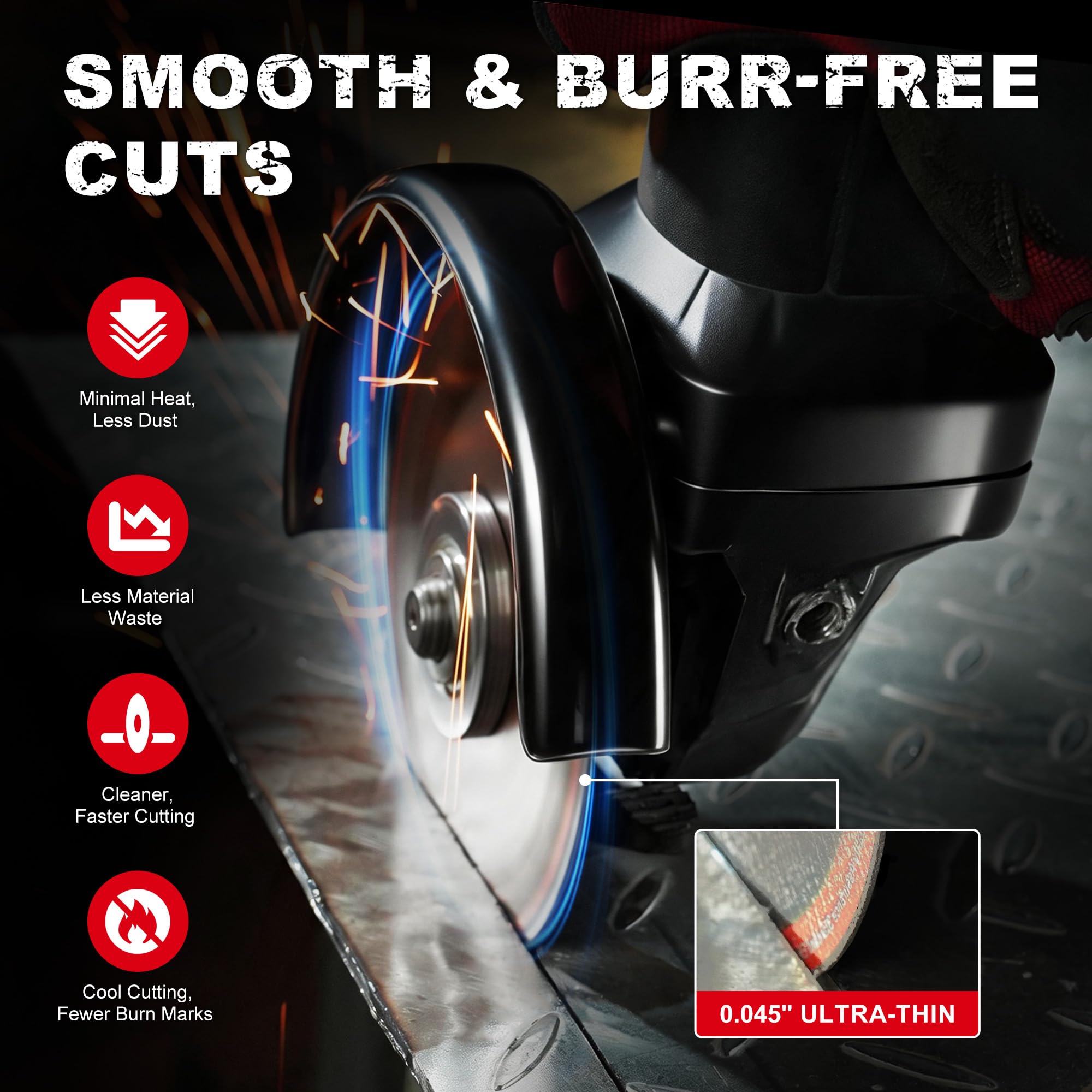 4.5" Ceramic Cut-Off Wheels 25-Pack for Stainless Steel, Titanium, Steel & Alloys
