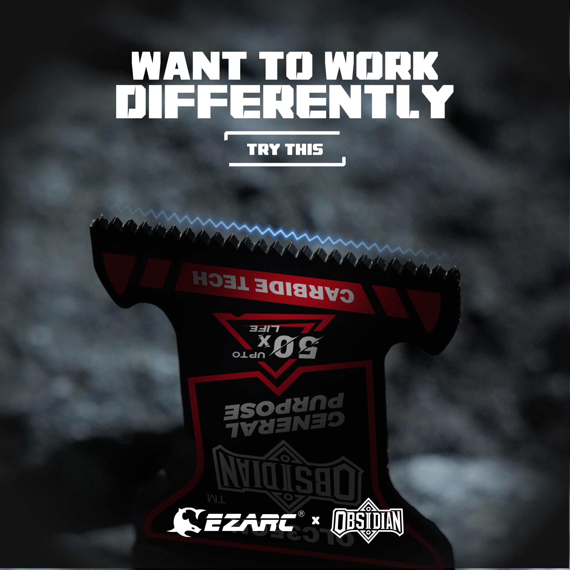 EZARC Obsidian Carbide Muti-Material Oscillating Saw Blades for Metal, Nails, Wood, Plaster, Drywall and PVC(3pcs)