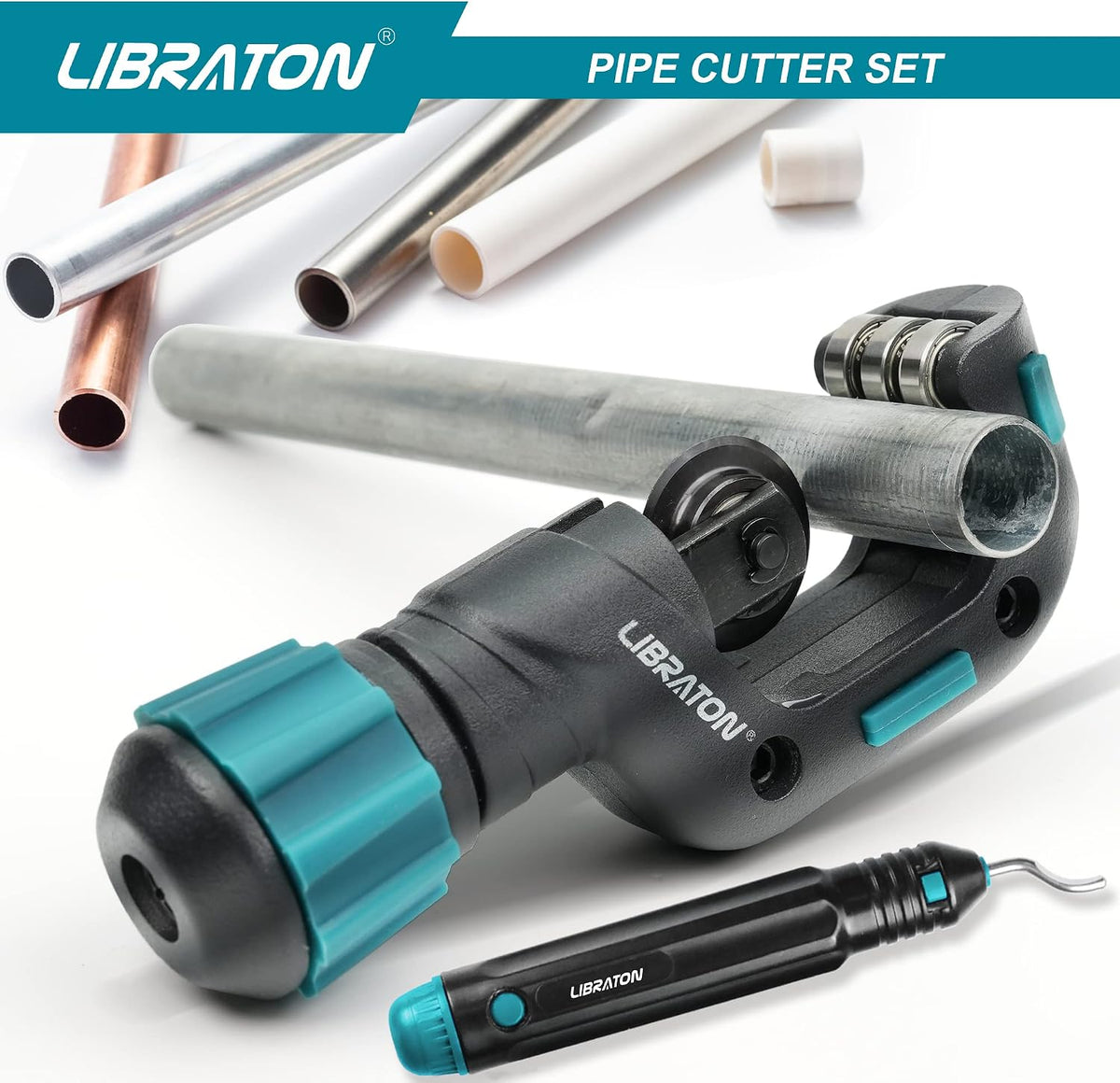 LIBRATON Copper Tube Cutter, 5/32-1-1/4 Inch, with Deburring Tool - 5