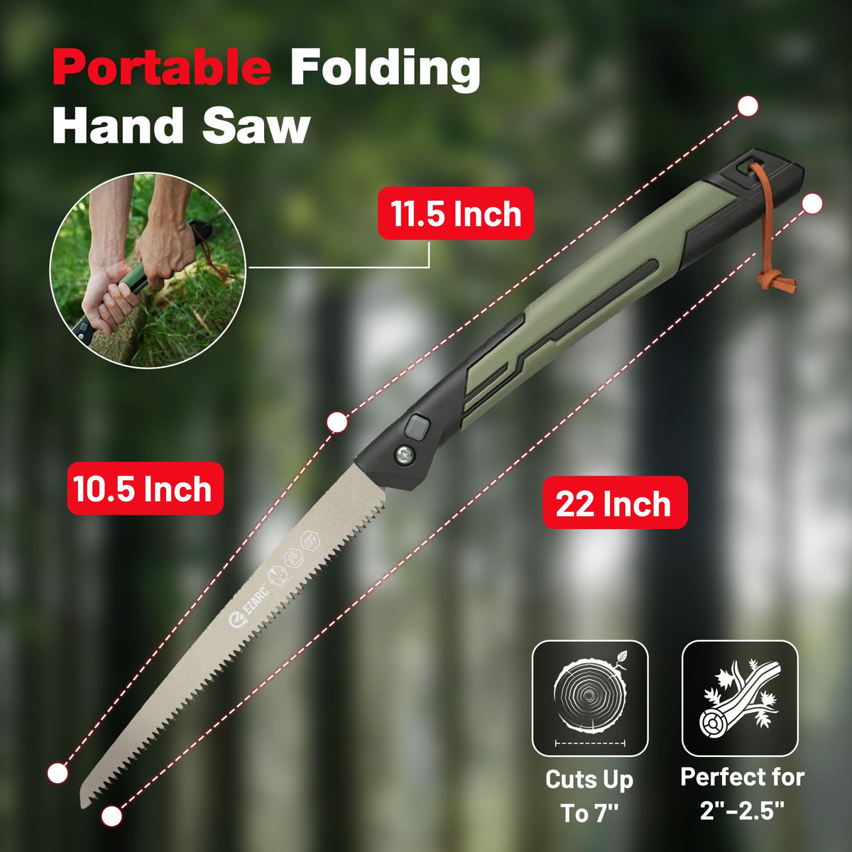 10.5 Inch Folding Pruning Saw, Hand Saw with Storage Pouch