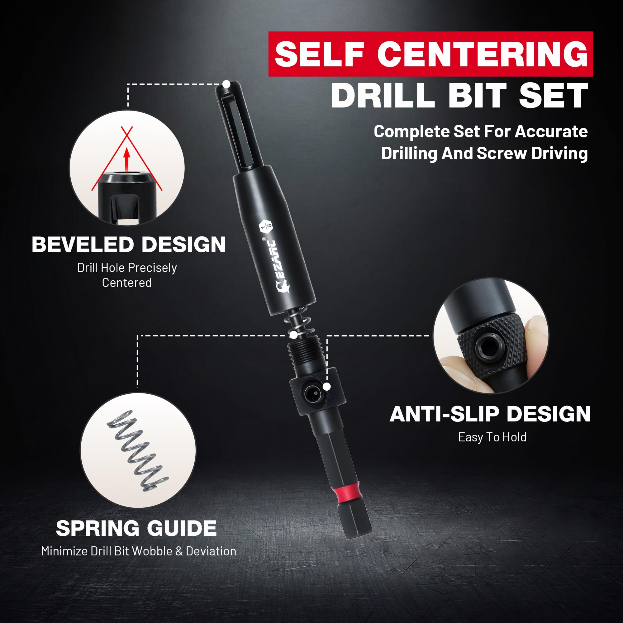 25PCS Countersink Drill Bit Set with Self Centering Drill Bits