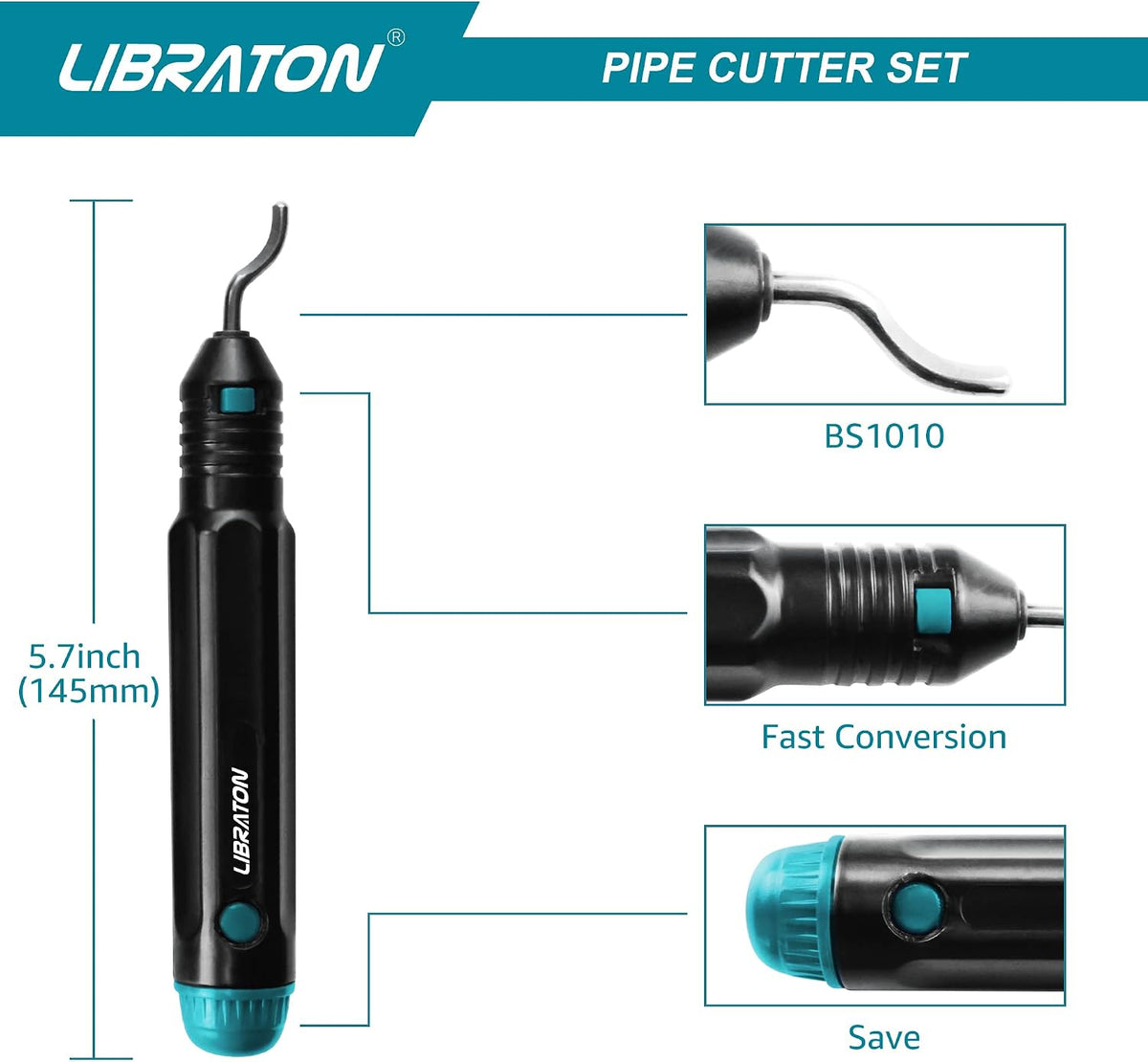 LIBRATON Copper Tube Cutter, 5/32-1-1/4 Inch, with Deburring Tool - 3