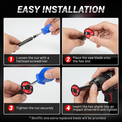 EZARC Inside Pipe Cutter, PVC/PPR, Replaceable Diamond, 1/4" Hex, 2-Pack