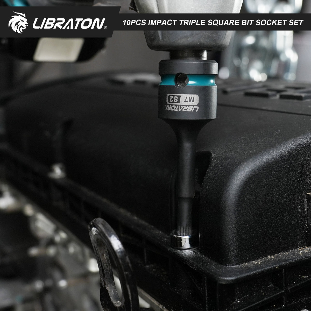 Libraton 10PCS 1/2" Drive Impact XZN Triple Square Bit Socket Set, S2 Steel