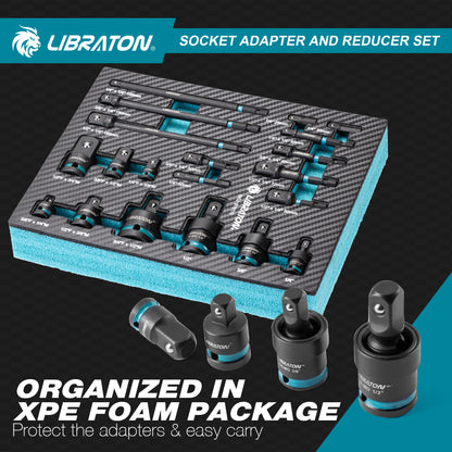 LIBRATON 20PCS Socket Adapter & Reducer Set