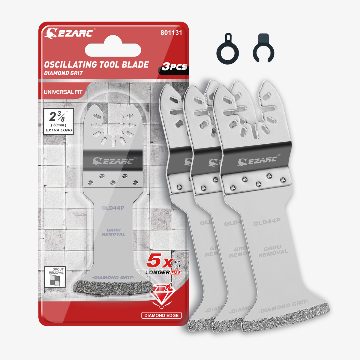 Diamond Oscillating Blade, Extra Long Reach Oscillating Multi Tool Saw Blades for Grout Removal, Cleaning Mortar - EZARC Tools