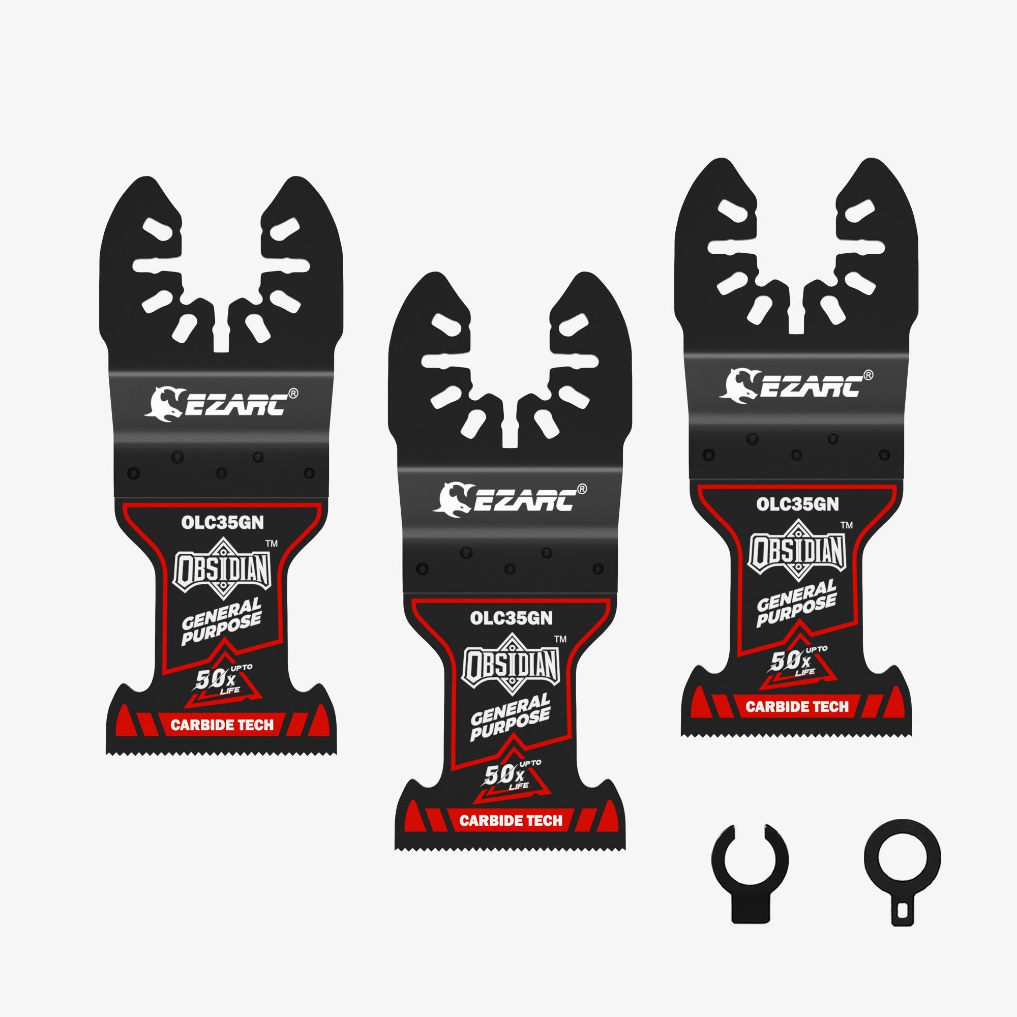 EZARC Obsidian Carbide Muti-Material Oscillating Saw Blades for Metal, Nails, Wood, Plaster, Drywall and PVC(3pcs)